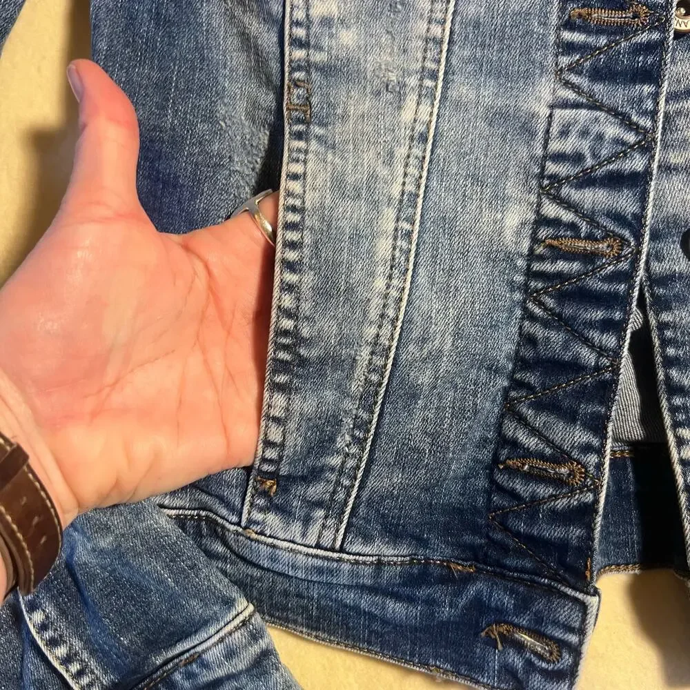 Mavi Jeans Samantha Denim Jean Jacket Women's Size XS Crop Medium-Wash EUC